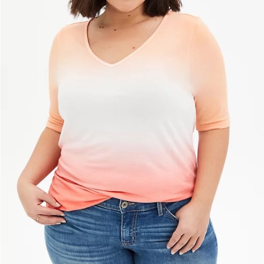 Torrid super soft peach dip dye tunic tee size 3
